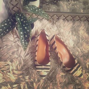 J. CREW Isabelle Woven Striped Bow Pumps